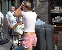 Loose pink shorts